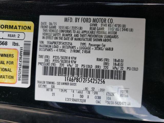 Photo 9 VIN: 1FA6P8CF2F5425256 - FORD MUSTANG GT 