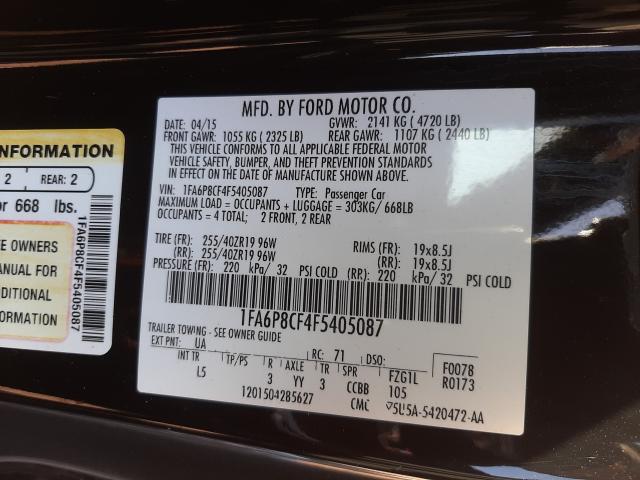 Photo 9 VIN: 1FA6P8CF4F5405087 - FORD MUSTANG GT 