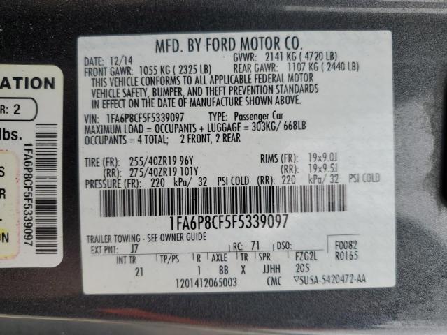 Photo 12 VIN: 1FA6P8CF5F5339097 - FORD MUSTANG 