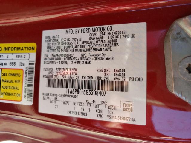 Photo 9 VIN: 1FA6P8CF6G5208407 - FORD MUSTANG GT 