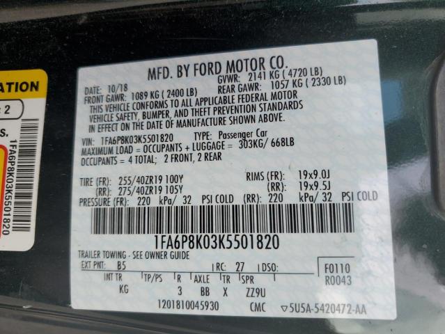 Photo 11 VIN: 1FA6P8K03K5501820 - FORD MUSTANG BU 