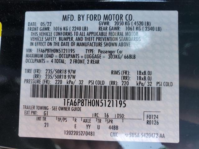 Photo 11 VIN: 1FA6P8TH0N5121195 - FORD ALL MODELS 