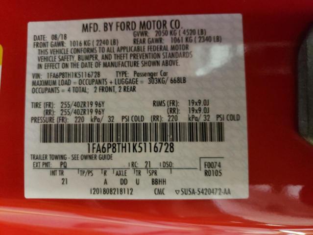 Photo 11 VIN: 1FA6P8TH1K5116728 - FORD ALL MODELS 