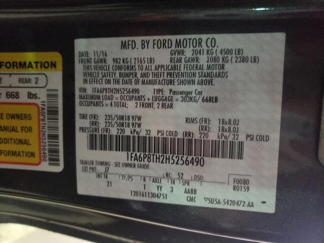 Photo 9 VIN: 1FA6P8TH2H5256490 - FORD MUSTANG 