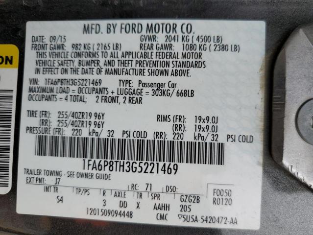 Photo 11 VIN: 1FA6P8TH3G5221469 - FORD MUSTANG 