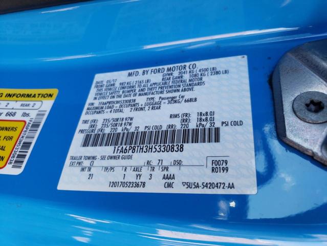 Photo 11 VIN: 1FA6P8TH3H5330838 - FORD MUSTANG 