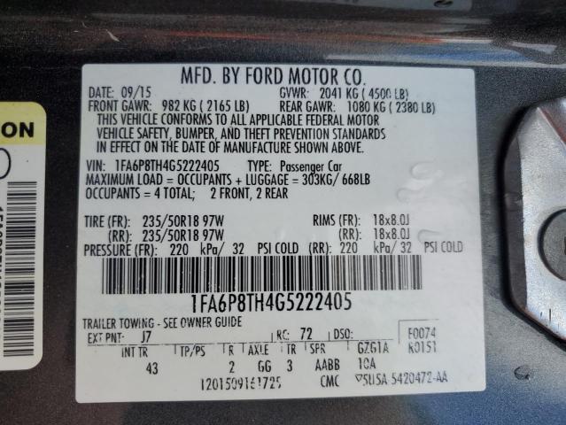 Photo 11 VIN: 1FA6P8TH4G5222405 - FORD ALL MODELS 