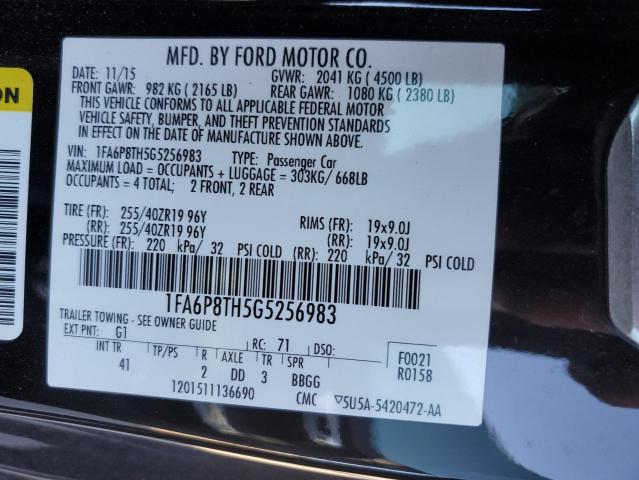 Photo 11 VIN: 1FA6P8TH5G5256983 - FORD MUSTANG 