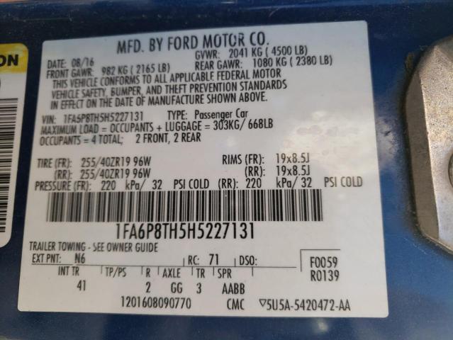 Photo 12 VIN: 1FA6P8TH5H5227131 - FORD MUSTANG 