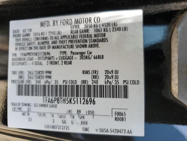 Photo 11 VIN: 1FA6P8TH5K5112696 - FORD MUSTANG 