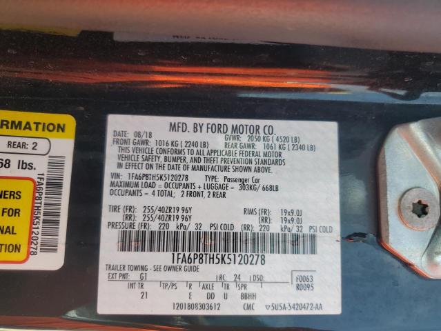 Photo 12 VIN: 1FA6P8TH5K5120278 - FORD MUSTANG 