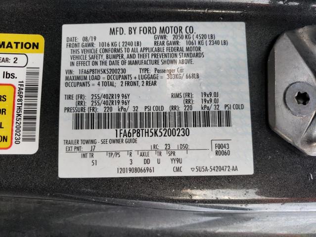 Photo 12 VIN: 1FA6P8TH5K5200230 - FORD MUSTANG 