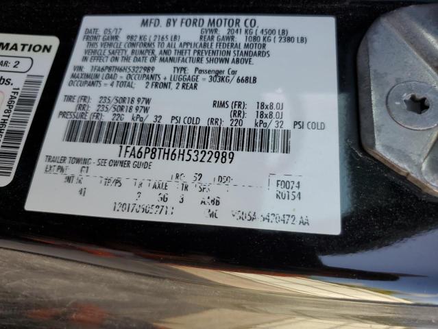 Photo 11 VIN: 1FA6P8TH6H5322989 - FORD MUSTANG 