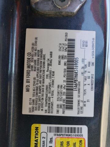 Photo 11 VIN: 1FA6P8TH6K5169005 - FORD MUSTANG 