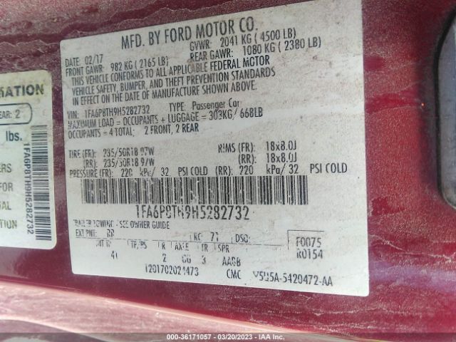 Photo 8 VIN: 1FA6P8TH9H5282732 - FORD MUSTANG 