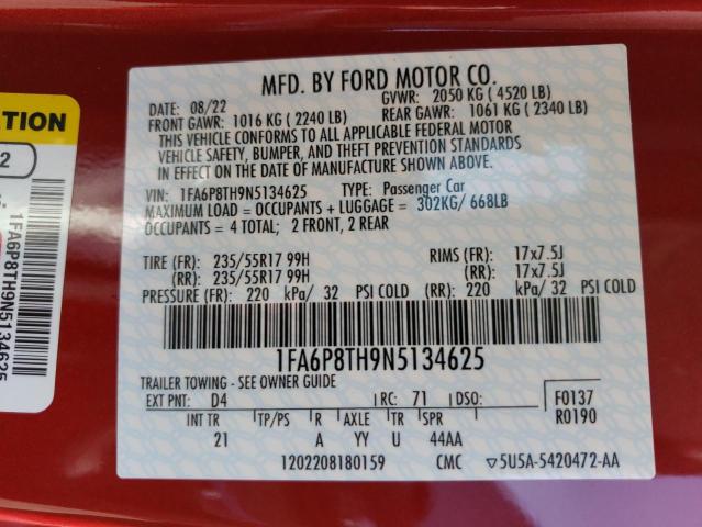 Photo 11 VIN: 1FA6P8TH9N5134625 - FORD MUSTANG 