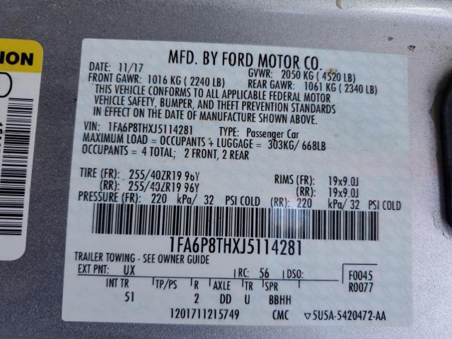 Photo 11 VIN: 1FA6P8THXJ5114281 - FORD MUSTANG 