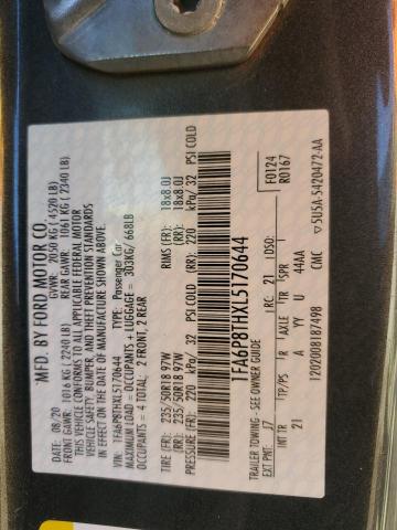 Photo 11 VIN: 1FA6P8THXL5170644 - FORD MUSTANG 