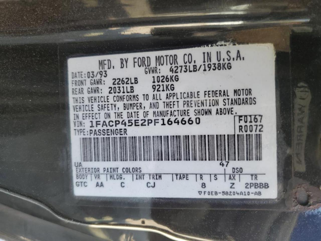 Photo 11 VIN: 1FACP45E2PF164660 - FORD MUSTANG 