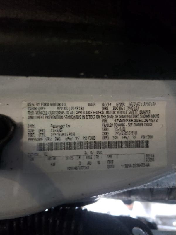 Photo 9 VIN: 1FADP3E20EL361572 - FORD FOCUS S 