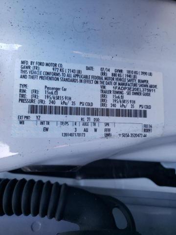 Photo 9 VIN: 1FADP3E20EL375911 - FORD FOCUS S 