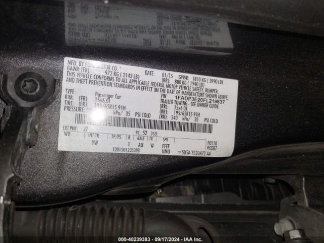 Photo 8 VIN: 1FADP3E20FL219837 - FORD FOCUS 