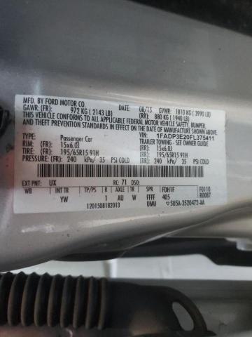 Photo 9 VIN: 1FADP3E20FL375411 - FORD FOCUS S 