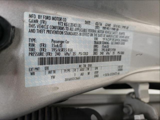 Photo 9 VIN: 1FADP3E20GL306851 - FORD FOCUS S 