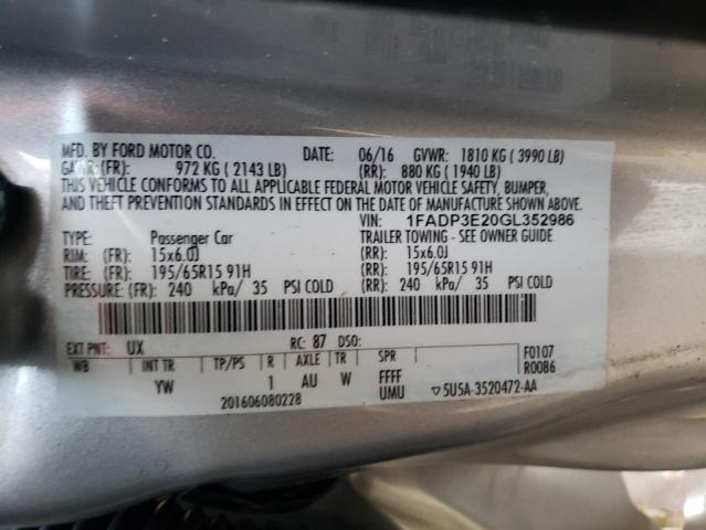 Photo 11 VIN: 1FADP3E20GL352986 - FORD FOCUS 