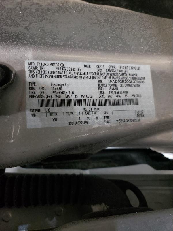 Photo 9 VIN: 1FADP3E20GL379606 - FORD FOCUS S 