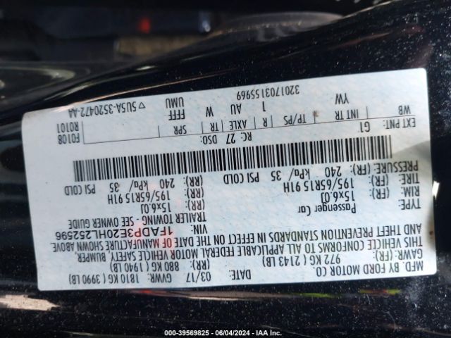 Photo 8 VIN: 1FADP3E20HL252596 - FORD FOCUS 