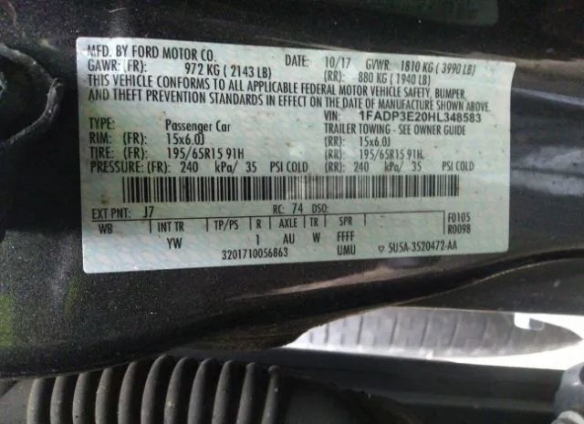 Photo 8 VIN: 1FADP3E20HL348583 - FORD FOCUS 