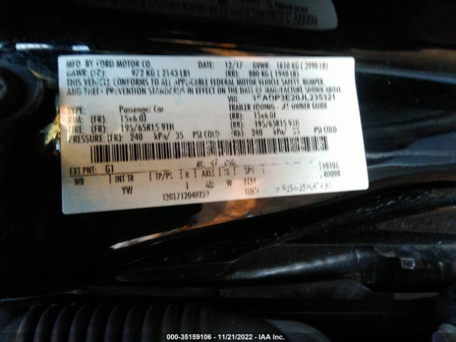 Photo 8 VIN: 1FADP3E20JL235321 - FORD FOCUS 