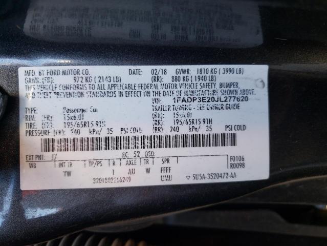 Photo 9 VIN: 1FADP3E20JL277620 - FORD FOCUS S 