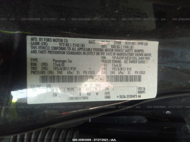 Photo 8 VIN: 1FADP3E21DL349185 - FORD FOCUS 