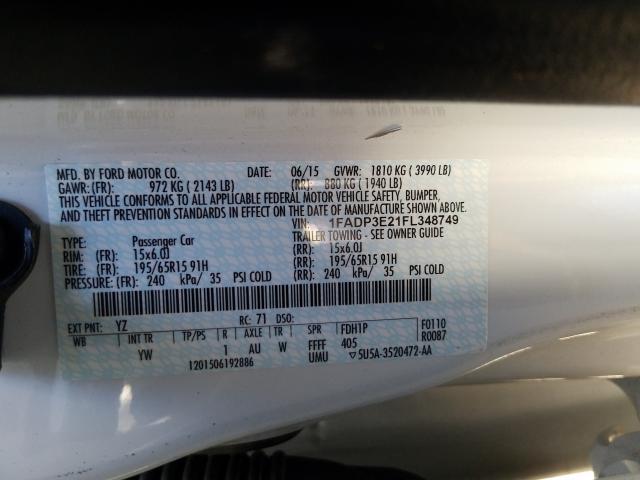 Photo 9 VIN: 1FADP3E21FL348749 - FORD FOCUS S 