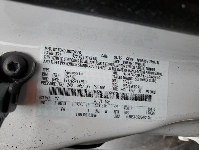 Photo 11 VIN: 1FADP3E21FL348749 - FORD FOCUS S 