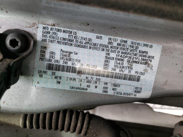 Photo 9 VIN: 1FADP3E21FL386076 - FORD FOCUS S 