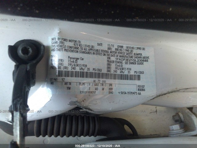 Photo 8 VIN: 1FADP3E21GL230685 - FORD FOCUS 