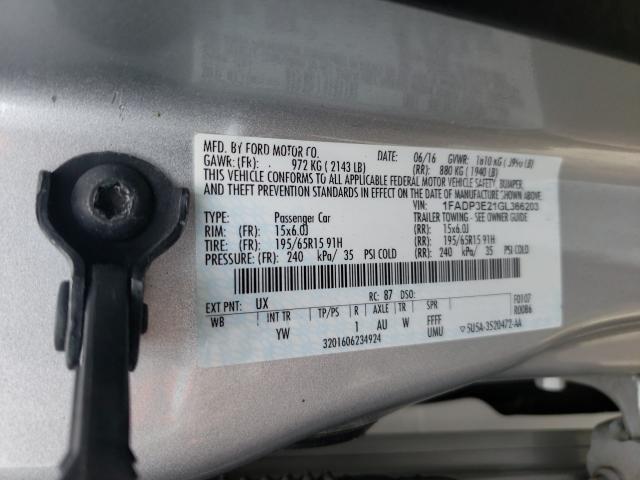 Photo 9 VIN: 1FADP3E21GL366203 - FORD FOCUS S 