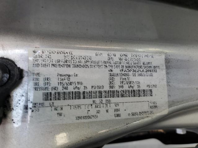 Photo 11 VIN: 1FADP3E21JL269333 - FORD FOCUS S 