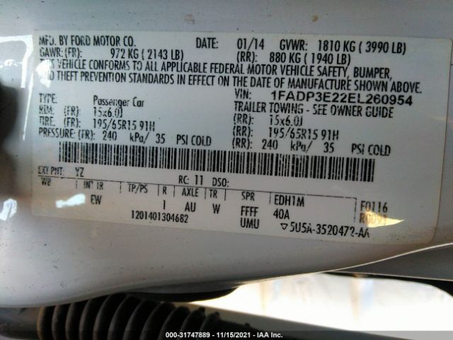 Photo 8 VIN: 1FADP3E22EL260954 - FORD FOCUS 