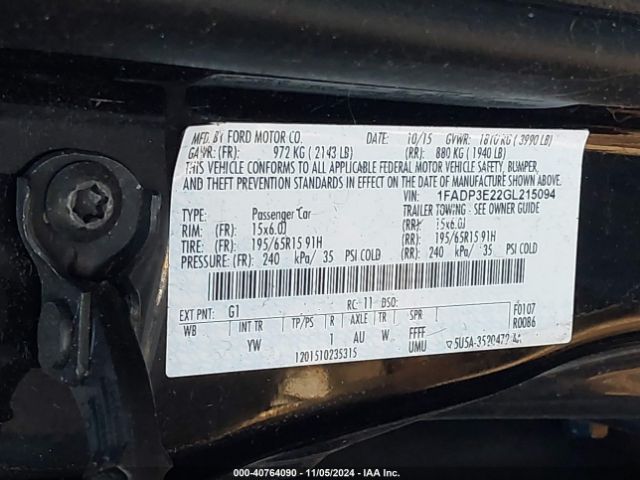 Photo 8 VIN: 1FADP3E22GL215094 - FORD FOCUS 