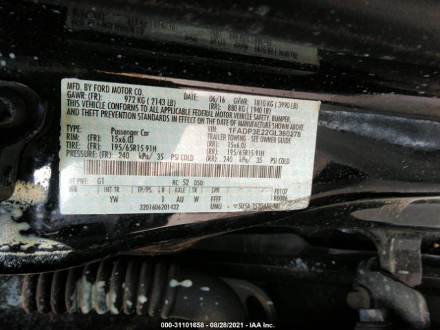 Photo 8 VIN: 1FADP3E22GL360278 - FORD FOCUS 