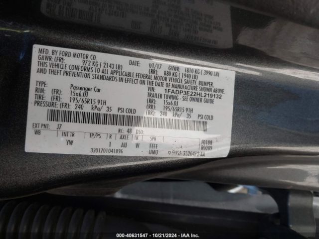 Photo 8 VIN: 1FADP3E22HL219132 - FORD FOCUS 