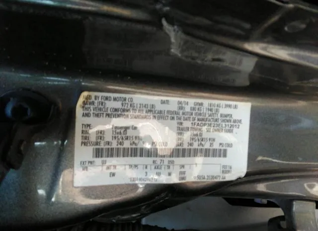 Photo 8 VIN: 1FADP3E23EL312012 - FORD FOCUS 