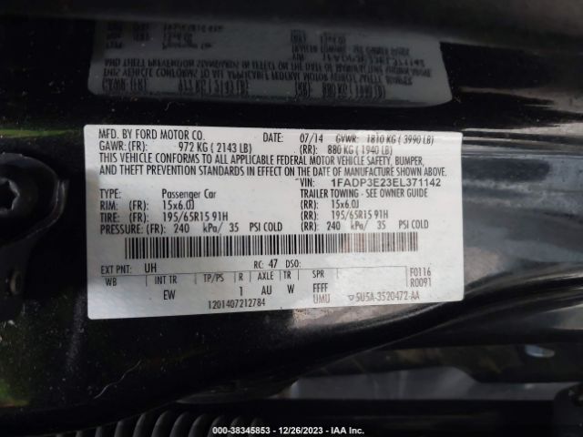 Photo 8 VIN: 1FADP3E23EL371142 - FORD FOCUS 