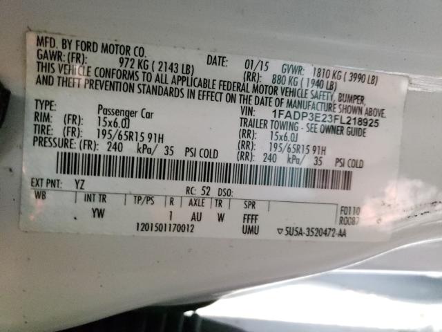 Photo 9 VIN: 1FADP3E23FL218925 - FORD FOCUS S 