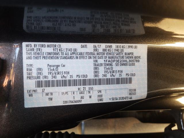 Photo 9 VIN: 1FADP3E23HL305789 - FORD FOCUS 