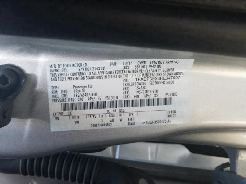 Photo 9 VIN: 1FADP3E23HL347007 - FORD FOCUS S 